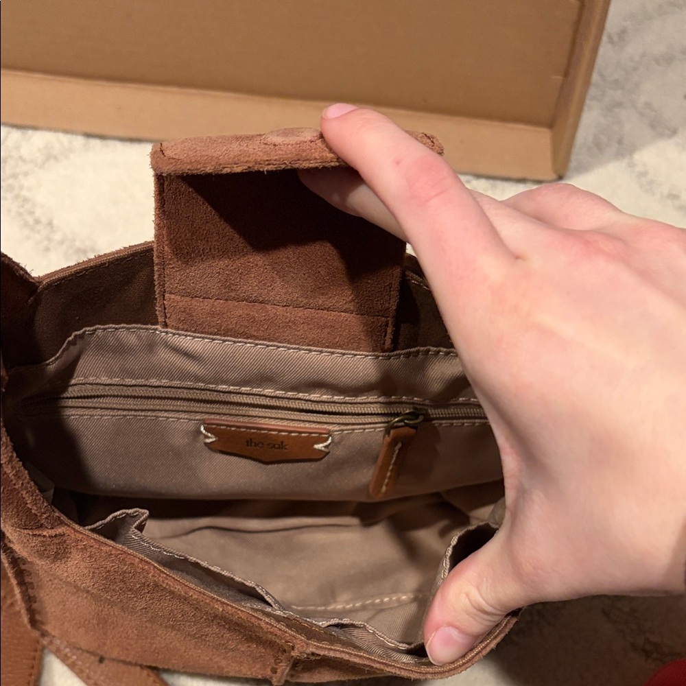 The Sak Los Feliz Crossbody in Tobacco Brown Suede - Picture 3 of 3